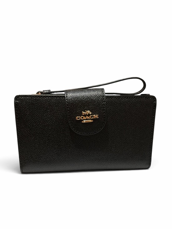 Coach Accessories - Coach Black Leather Wristlet Card Wallet
